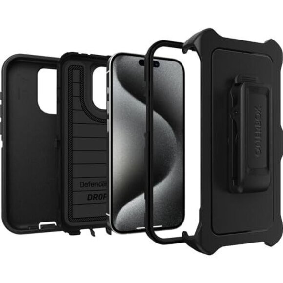 OtterBox - Defender Pro Series Case and Holster for iPhone 15 Pro - Black - Picture 6 of 10